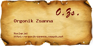 Orgonik Zsanna névjegykártya